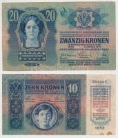 1913. 20K + 1915. 10K mindkettő "Torontál Vármegye Józseffalva Község 1910" felülbélyegzés...