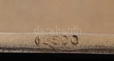 Díszes szecessziós ezüst (Ag.) cigarettatárca, monogrammal, jelzett, bruttó 75 g