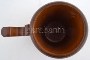 Faragott fa korsó, m: 16 cm, d: 10 cm