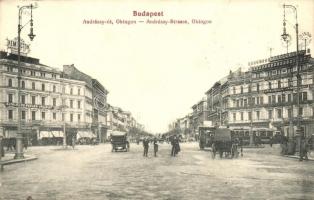 Budapest VI. Andrássy út, Oktogon, Általános Reklám Vállalat, Altenburger János, Bass Sarolta és Mitzger üzlete, Zeneakadémia (fl)