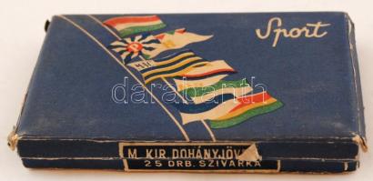 cca 1930-40 Sport szivarka papírdoboz, 6x10x2cm/ circa 1930-40 Sport cigarillos paper box, 6x10x2cm