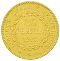 Franciaország 1875A 20Fr Au Párizs (6.46g/0.900) T:2,2-
France 1875A 20 Francs Au Paris (6.46/0.900...