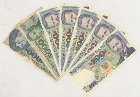 Lengyelország 1982-1986. 20Zl-5000Zl (17x) közte 1986. 200Zl (5x) sorszámkövetők T:vegyes, közte job...