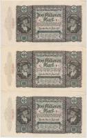Németország / Weimari Köztársaság 1923. 20.000.000M (5x) közte 4db sorszámkövető és 1db közeli sorsz...