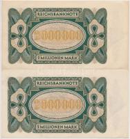 Németország / Weimari Köztársaság 1923. 20.000.000M (5x) közte 4db sorszámkövető és 1db közeli sorsz...