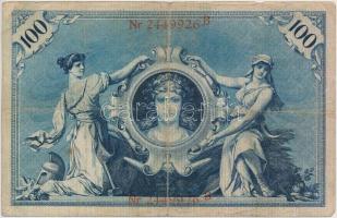 Német Birodalom 1898. 100M vörös pecséttel T:III
German Empire 1898. 100 Mark with red seals C:F