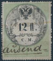 1854 12fl C.M. okmánybélyeg