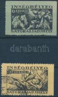 1932 Sátoraljaújhely városi illeték: Ínségbélyeg 6f, 10f (5.000)