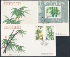 1993 Bambusz; Virág sor 2 értéke Mi 2478, 2481 + blokk 62 2 FDC