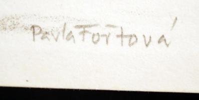 Paula Fortova (?-?) 2 db városképes kőnyomat. Jelzett, számozott / Lithography 10x15 cm