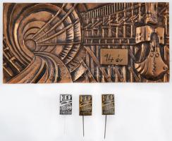 ~1960-1970. "KÉV (Közlekedési Építő Vállalat)" Br plakett eredeti tokban + "KÉV (Közl...