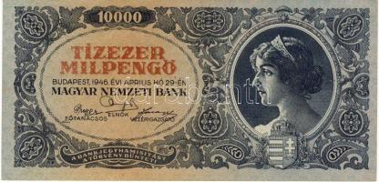 1946. 10000MP 3db színvariánsokkal, egyenetlen sorszámozással T:I