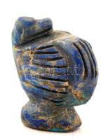 Afrikai, kézzel készített, kék kő (nem festett) madár figura / Hand-made bird figure made of a blue stone 8 cm