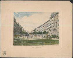 2 db nagyméretű fotó Bécsről (Pratergasse, Graben), az egyik kis szakadással, 20×26,5 cm + 1905 2 db...