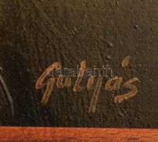 Gulyás László (1960-): Pillantás, akt, olaj, farost,jelzett,keretben,  20x30cm