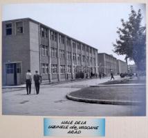 cca 1960 15 db fénykép Aradról (közterek, épületek, stb.),  feliratozva, nagyméretű bársonyborítású ...