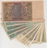 Németország / Weimari Köztársaság / Német 3. Birodalom 1929-1945.  12db bankjegy T:vegyes
Germany /...
