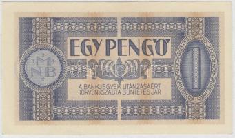 1938. 1P "H 930 / 076540" T:I- sarokhajlások, kézi vágás nyoma
Hungary 1938. 1 Pengő &quo...