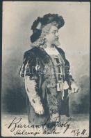 Burián Károly (1870-1924)cseh származású tenor  saját kezű aláírása fotólapon, 14x9cm