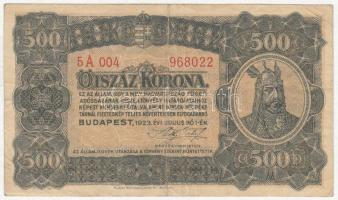 1923. 500K "Magyar Pénzjegynyomda Rt. Budapest" T:III