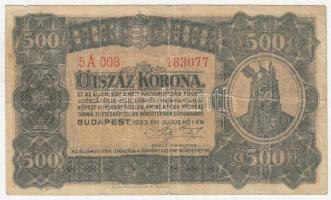 1923. 500K &quot;Magyar Pénzjegynyomda Rt. Budapest&quot; T:III