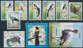 1967-1993 26 bird stamps + 2 blocks, 1967-1993 26 db Madár motívumú bélyeg és 2 blokk 2 stecklapon