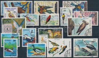 1967-1993 26 bird stamps + 2 blocks 1967-1993 26 db Madár motívumú bélyeg és 2 blokk 2 stecklapon