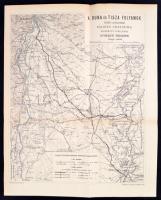 1905 A Duna és Tisza folyamok között létesítendő hajózó csatorna különböző vonalainak átnézeti térképe, 1:360000, 48x38 cm