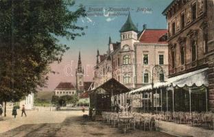 Brassó, Kronstadt, Brasov; Rezső körút, étterem, kiadja Benkő Ignácz / street, restaurant