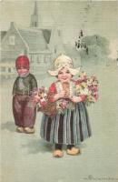 Italian art postcard, Dutch folklore, s: E. Colombo (Rb)