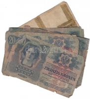 78db vegyes, gyenge tartásfokú korona bankjegy T:III-,IV,V