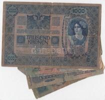 1902. 1000K + 1913. 20K (2x) I. és II. kiadás + 1914. 50K + 1915. 10K (2x) mind piros "MAGYAROR...