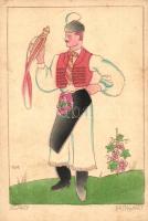 Szany, magyar népviselet / Hungarian folklore from Szany, s: HM (Rb)