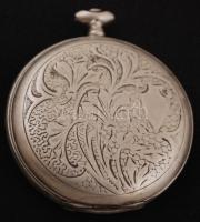 4 db díszes ezüst (Ag.) zsebóra tok, különböző méretben, összesen bruttó 142,8 g