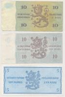 Finnország 1963. 5M + 10M + 1980. 10M T:III
Finland 1963. 5 Markkaa + 10 Markkaa + 1980. 10 Markkaa...
