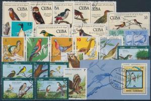 1971-1983 56 Bird stamps + 1 block, 1971-1983 56 db Madár motívumú bélyeg és 1 db blokk 2 stecklapon
