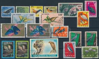 Madár motívum 1960-2004 35 db bélyeg 2 stecklapon Bird motive 1960-2004 35 stamps