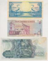 Vegyes: Indonézia 1959. 25R + Kambodzsa 1973. 1000R + Málta 1994. 2L T:I-,III
Mixed: Indonesia 1959...
