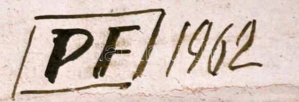 1962 Pákozdi Ferenc: Véradás. Plakátterv. Vegyes technika, jelzett. (szakadással) 50x70 cm