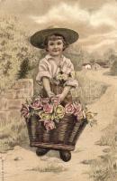 Girl with flowers, A &amp; M. B. No. 699. litho (small tear)