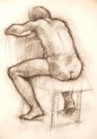 Váradi jelzéssel: 15 db szén vázlatrajz. Férfi és női aktok, portrék. Jelzett szén rajzok. 40x60 cm