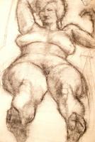 Váradi jelzéssel: 15 db szén vázlatrajz. Férfi és női aktok, portrék. Jelzett szén rajzok. 40x60 cm