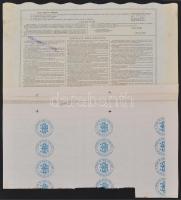 Egyiptom/Alexandria 1905. "The Land Bank of Egypt" részvénye 5Ł-ról, szelvényekkel, bélyeg...