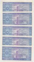 Románia 1966. 100L (9x) közte sorszámkövetők 3db és 5db, 1db közeli sorszám T:II,II-
Romania 1966. ...