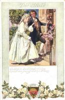 German art postcard, marriage, Deutscher Schulverein Karte, Josef Eberle No. 194 (EB)