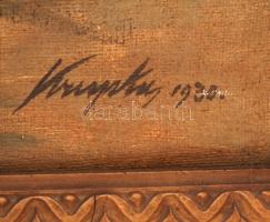 Krupka Ferenc (1870-1928): Halpiac. Olaj, vászon, antik keretben, 60×80 cm