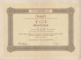 Budapest 1941. "Antiqua Nyomdai és Irodalmi Részvénytársaság" 10db részvénye egyenként 500...