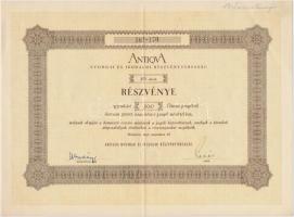 Budapest 1941. "Antiqua Nyomdai és Irodalmi Részvénytársaság" 10db részvénye egyenként 500...