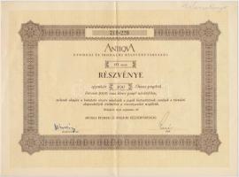 Budapest 1941. "Antiqua Nyomdai és Irodalmi Részvénytársaság" 10db részvénye egyenként 500...