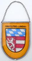 Futball relikvia: Dingolfing-Landau emlék, üveg fémkeretben, falra akasztható, 14x11cm